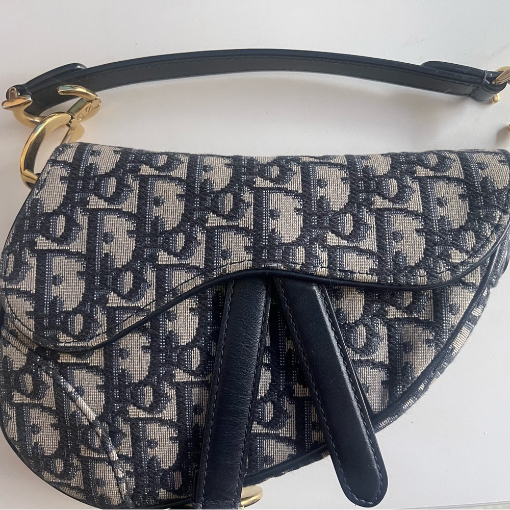 Dior Navy Blue Saddle Bag